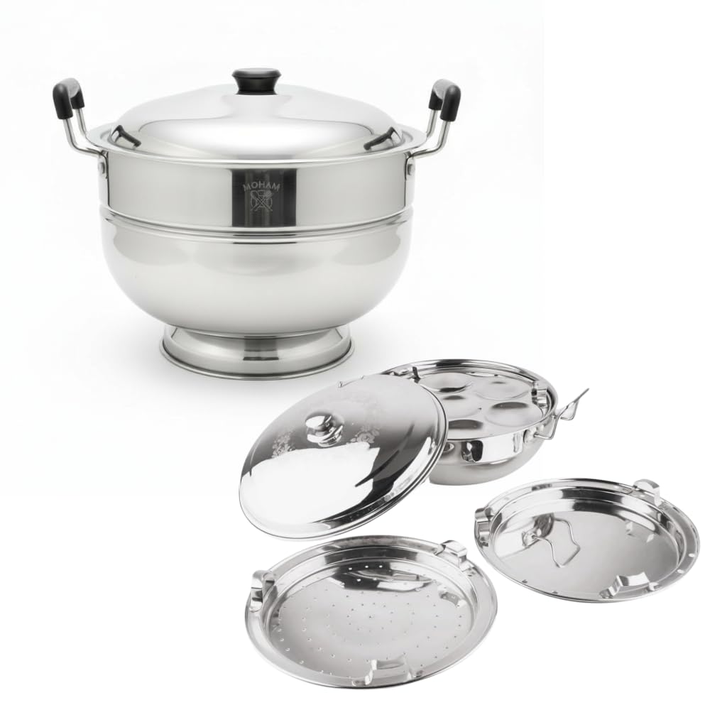 Premium 8-in-1 Multipurpose Cooker – Perfect for Baatis, Pizzas, Idlis, Momos, Dhoklas, Cakes, Cookies & More || Free Cooking Spoons