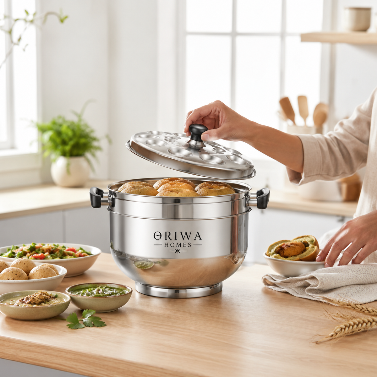 ORIWA Baati Cooker used for festive Dal Baati cooking