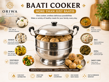 Premium 8-in-1 Multipurpose Cooker – Perfect for Baatis, Pizzas, Idlis, Momos, Dhoklas, Cakes, Cookies & More || Free Cooking Spoons